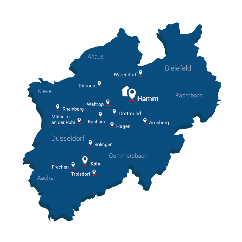 Gebietskarte NRW Gebietskarte NRW